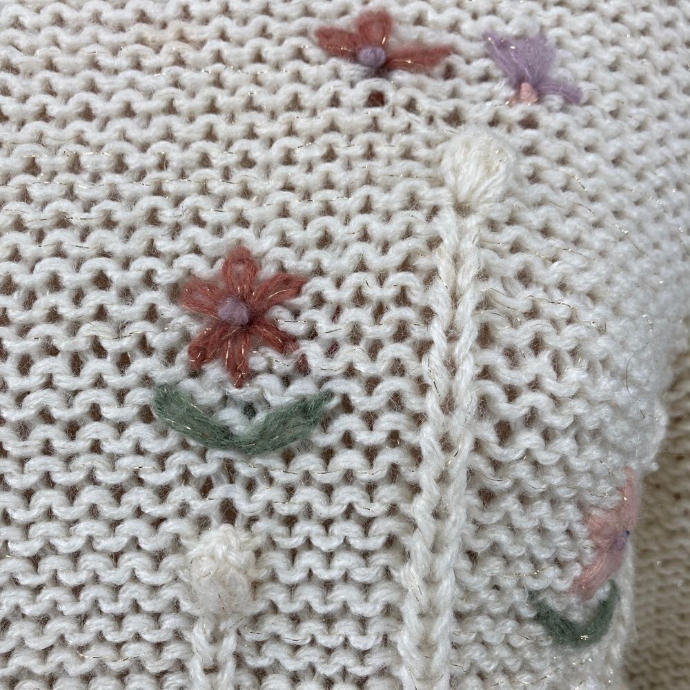 Vintage Rive Droite Collection White Embroidery Sweater Size M Made in Korea - Picture 9 of 11